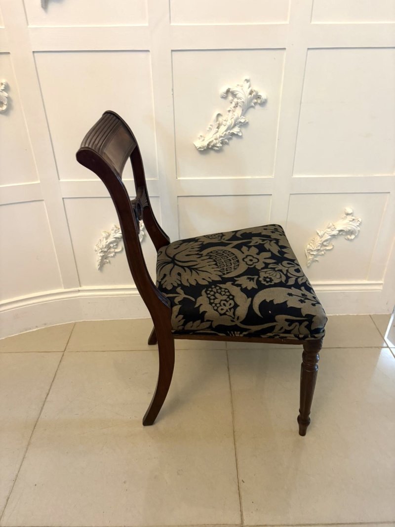 Antique Set of Four Regency Mahogany Dining Chairs - Image 6